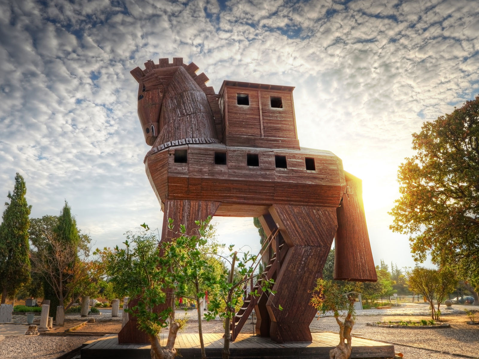 A reconstruction of The Trojan Horse at the site of Troy